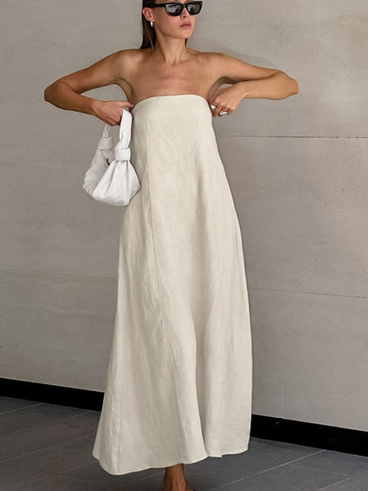 White tube dress, organic cotton and hemp. Sustainable Luxury Clothes, organic cotton clothing 
